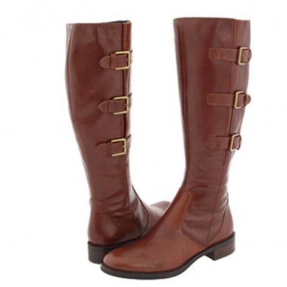 Ecco HOBART 25MM Zip Tall Riding Leather 3 Side Buckle Boot 8-8.5 - Picture 16 of 16